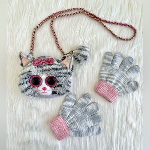 TY KIKI CAT PURSE SET